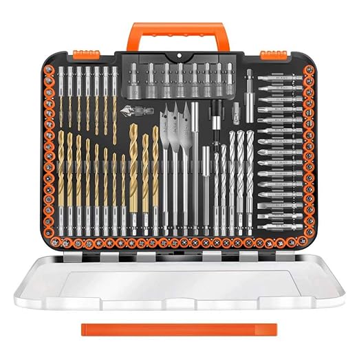 Bit Set, 112-Pieces 1/4" Hex Shank Impact Driver Bits and Screwdriver Bits Set Assorted in Tough Case for Wood Metal Cement Drilling and Screw Driving, ET-DBA-112